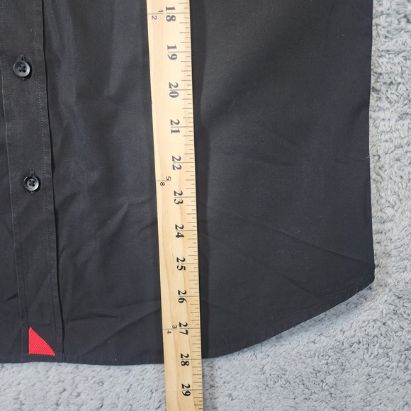 UNTUCKit Shirt Mens Medium Black Solid Button Down Slim Fit Cotton Long Sleeve - Picture 6 of 7